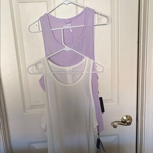 Traj3ctory activewear summer tank tops lightweight Lavender and White size XL